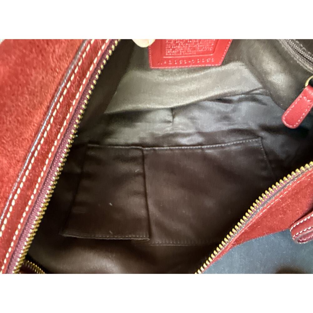 Coach Vintage Red Suede Shoulder Hobo Bag 10058 - Picture 6 of 10